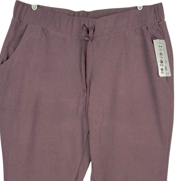 RBX Womens Peach Skin Plum Joggers Plus Size 2X Drawstring Waist Lightweight NWT - Picture 3 of 12